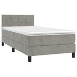 vidaXL Sommier à lattes de lit avec matelas LED Gris clair 100x200 cm