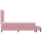 vidaXL Lit à Ressorts avec Matelas & Banc Rose 90x200 cm Velours