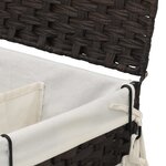 vidaXL Panier à linge avec roulettes marron foncé 60x35x60 5 cm