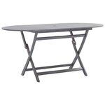 vidaXL Mobilier à dîner de jardin 9 Pièces Bois d'acacia massif Gris