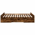 vidaXL Cadre de lit à tiroirs chêne fumé 135x190 cm bois d'ingénierie