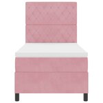 Lit coffre vidaXL avec matelas rose en velours simple