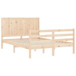 vidaXL Cadre de lit avec tête de lit 140x200 cm bois massif