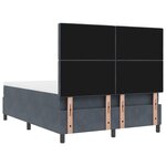 Lit à ressorts avec matelas vidaXL Gris foncé 140x190 cm Velours