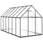 vidaXL Serre avec cadre de base anthracite 334x169x195 cm aluminium
