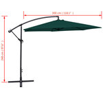 vidaXL Parasol en porte-à-faux 3 m Vert