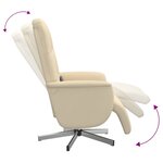 vidaXL Fauteuil inclinable de massage avec repose-pieds crème tissu