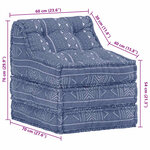 vidaXL Pouf modulaire Indigo Tissu