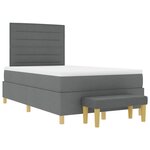vidaXL Lit Box Spring avec Matelas & Banc Gris Foncé 120x200 cm Tissu