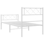 vidaXL Cadre de lit métal sans matelas avec pied de lit blanc 90x200cm