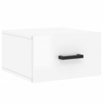 vidaXL Tables de chevet murales 2 Pièces blanc brillant 35x35x20 cm