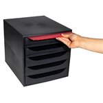 Module De Classement Ecobox+ Ecoblack 5 Tiroirs - Noir - Exacompta