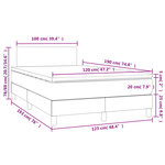 vidaXL Sommier à lattes de lit avec matelas LED gris foncé 120x190 cm