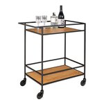 House Nordic Chariot de bar Avery 68x40x59 cm Naturel et noir