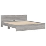 vidaXL Cadre de lit avec tête de lit sonoma gris 180x200 cm