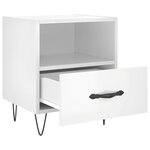 vidaXL Tables de chevet 2 Pièces blanc brillant 40x35x47 5 cm