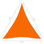 vidaXL Voile de parasol tissu oxford triangulaire 4x4x4 m orange
