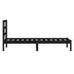 vidaXL Cadre de lit Noir Bois de pin massif 100x200 cm