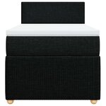 vidaXL Sommier à lattes de lit avec matelas Noir 90x190 cm Tissu