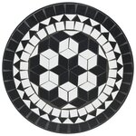 vidaXL Ensemble de bistro mosaïque noir et blanc fer et céramique