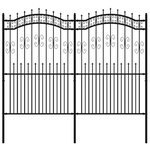 vidaXL Clôture de jardin avec sommet de lance Noir 222 cm