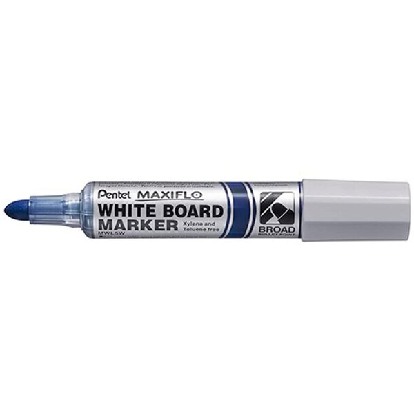 Marqueur tableau blanc maxiflo mwl5w pointe ultra large bleu x 12 pentel