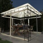 vidaXL Tonnelle avec moustiquaire et lumières LED 3x3x2 73 m Crème