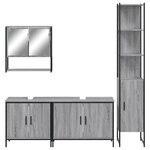vidaXL Ensemble de meubles de salle de bain 4 Pièces Sonoma gris