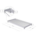 Lit enfant TEENY 90 x 190 gris clair