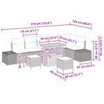 Ensemble de canapé de jardin 9 pièces avec coussins Noir Poly Rotin Acacia
