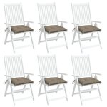 vidaXL Coussins de chaise lot de 6 taupe 40x40x7 cm tissu oxford