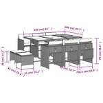 vidaXL Ensemble à manger de jardin et coussins 11 Pièces beige poly rotin