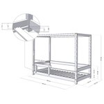 Lit cabane enfant BUNKY 120 x 180 gris