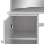 vidaXL Coiffeuse d'angle avec LED Gris béton 111x54x141 5 cm