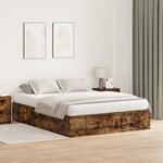 vidaXL Cadre de lit de rangement Chêne fumé 160x200 cm