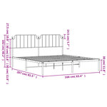 vidaXL Cadre de lit métal sans matelas et tête de lit blanc 160x200 cm