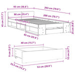 vidaXL Cadre de lit avec tiroir sans matelas chêne sonoma 90x200 cm