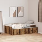 vidaXL Cadre de lit de rangement Bois ancien 100x200 cm