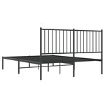 vidaXL Cadre de lit métal sans matelas avec tête de lit noir 140x200cm