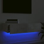 vidaXL Meuble TV avec éclairage LED gris béton 60x35x15 5 cm
