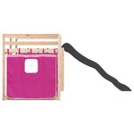vidaXL Lit superposé sans matelas avec toboggan et rideaux 90x190 cm