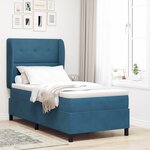 vidaXL Lit Box Spring avec Matelas Bleu Foncé 100x200 cm Velours