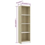 vidaXL Bibliothèque à 4 niveaux Blanc et chêne sonoma Bois ingénierie