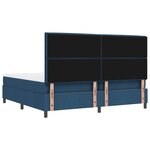 vidaXL Lit à ressort avec matelas et banc bleu 200x200 cm en tissu