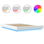 vidaXL Cadre de lit avec lumières LED sans matelas blanc 120x200 cm