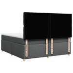 vidaXL Sommier à lattes de lit avec matelas Gris foncé 200x200cm Tissu
