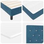 Lit Box Spring vidaXL avec Matelas & LED Bleu Foncé 140x200 cm Velours