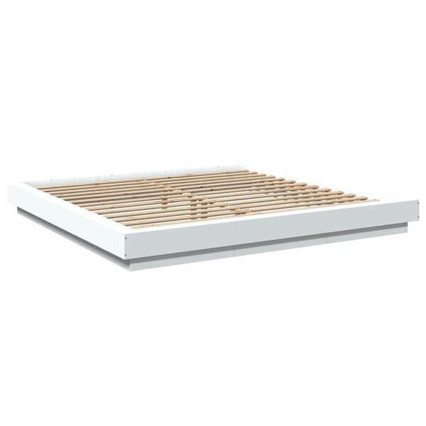vidaXL Cadre de lit blanc 180x200 cm bois d'ingénierie
