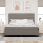vidaXL Lit à Ressorts avec Matelas Taupe Super King en Tissu