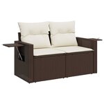 vidaXL Salon de jardin avec coussins 9 Pièces marron résine tressée